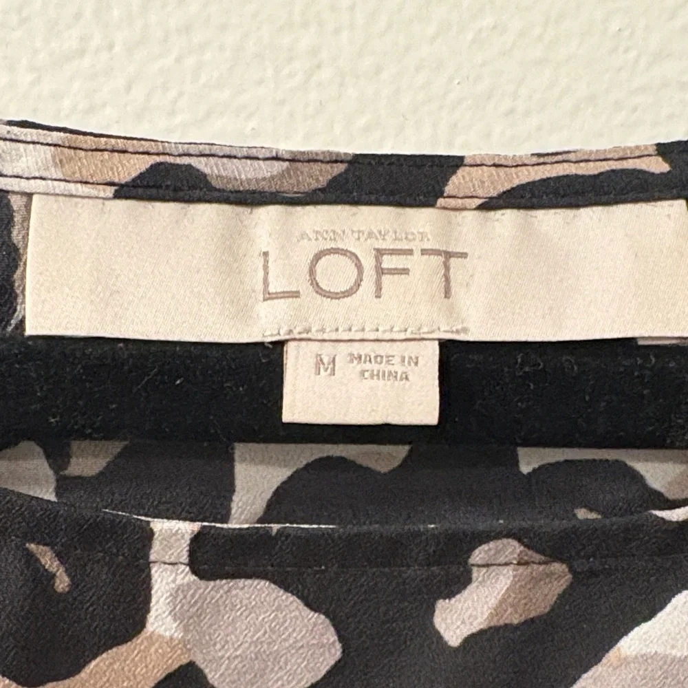 Loft | Leopard Print Puff‎ Sleeve Top